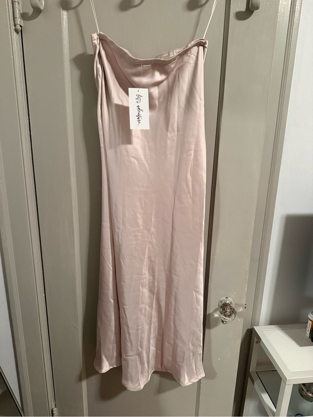 12th Tribe Cream Satin Slip Maxi Skirt